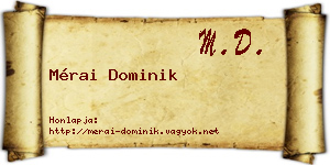 Mérai Dominik névjegykártya